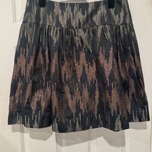 Per Se Black and Silver A-Line Skirt